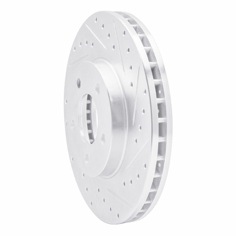 Buick Rendezvous Brake Rotor (1) - Front Right - R1 Concepts - Drilled & Slotted - Silver - `01-`07